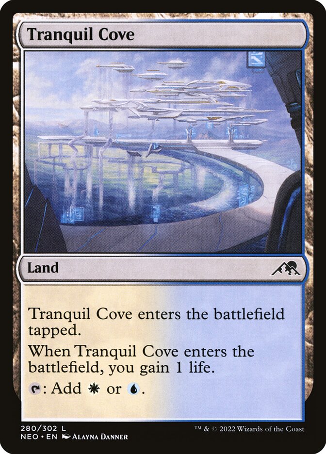 This Is An Image Of The Magic The Gathering Card Tranquil Cove From The Set Tarkir: Dragonstorm - Designed By Artist Kevin Sidharta