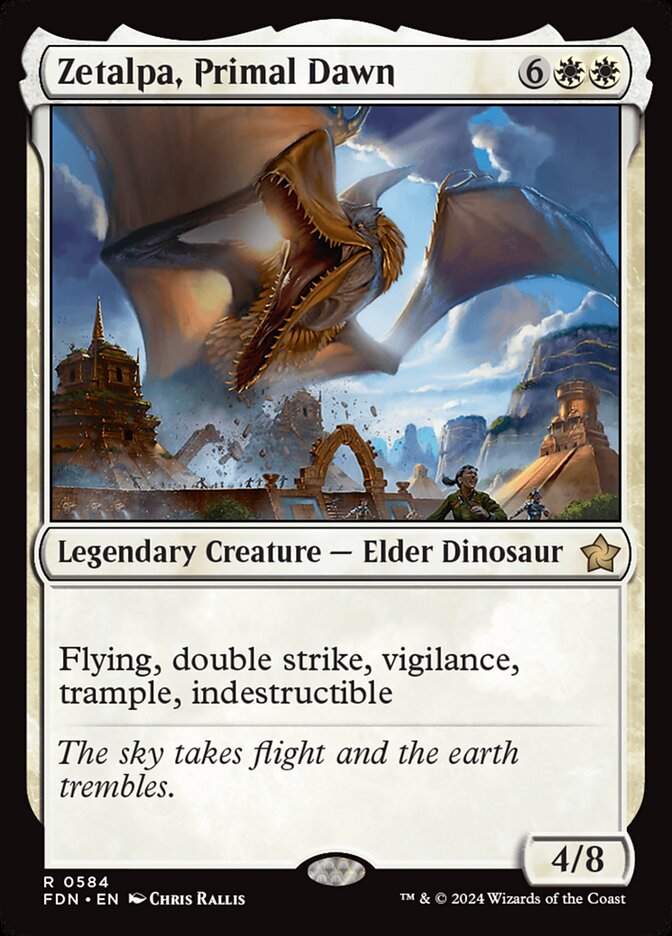 This Is An Image Of The Magic The Gathering Card Zetalpa, Primal Dawn From The Set Tarkir: Dragonstorm Commander - Designed By Artist Chris Rallis