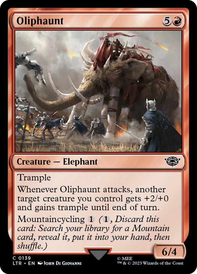 This Is An Image Of The Magic The Gathering Card Oliphaunt From The Set The Lord of the Rings: Tales of Middle-earth - Designed By Artist John Di Giovanni