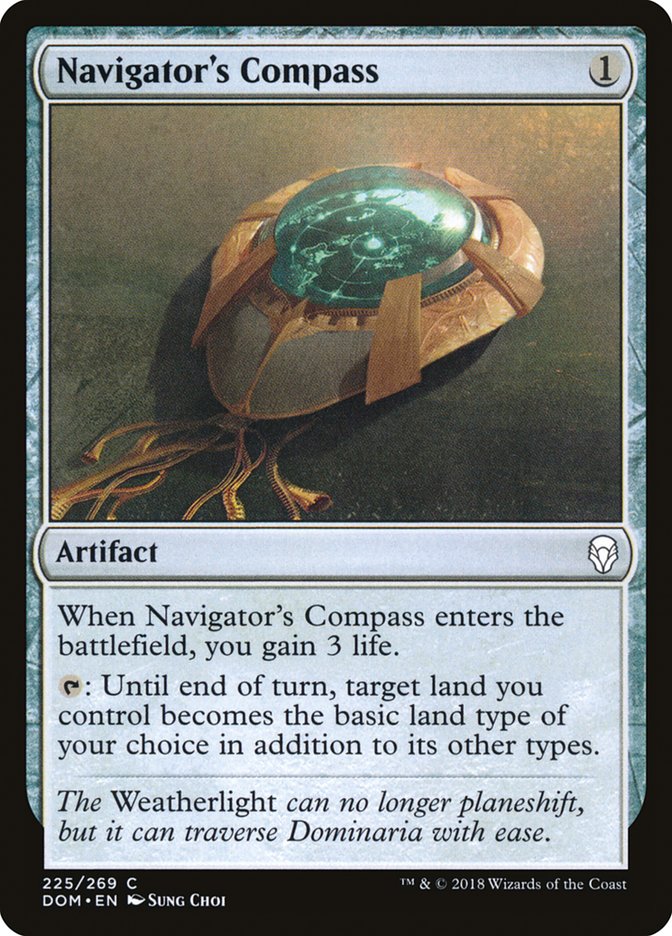 This Is An Image Of The Magic The Gathering Card Navigator's Compass From The Set Dominaria - Designed By Artist Sung Choi