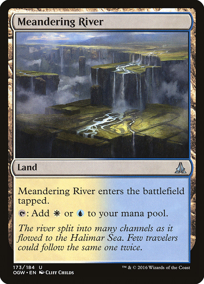 This Is An Image Of The Magic The Gathering Card Meandering River From The Set Kaldheim Commander - Designed By Artist Cliff Childs