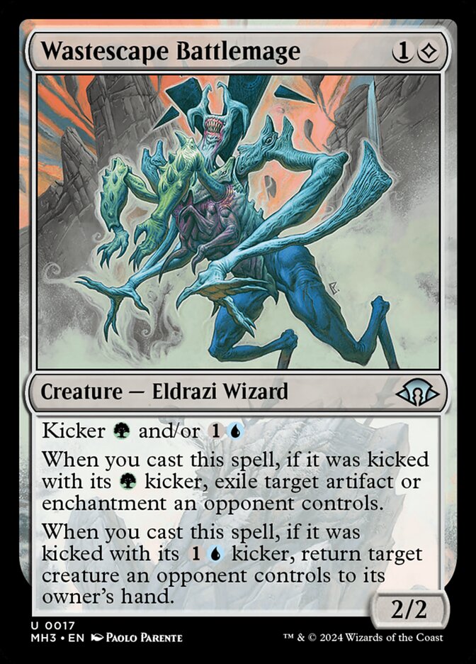 This Is An Image Of The Magic The Gathering Card Wastescape Battlemage From The Set Modern Horizons 3 - Designed By Artist Paolo Parente