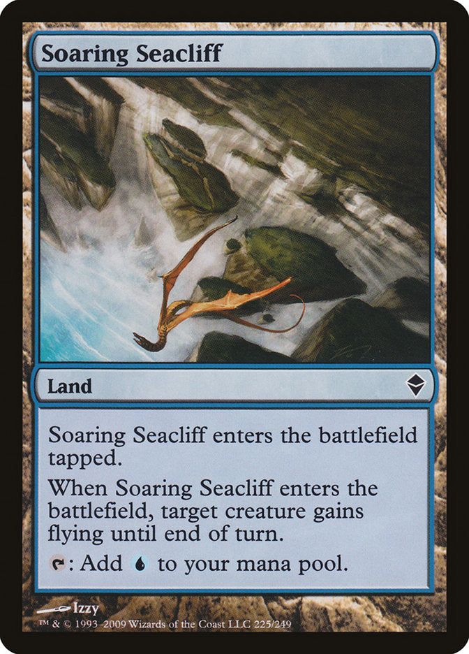 This Is An Image Of The Magic The Gathering Card Soaring Seacliff From The Set Commander 2020 - Designed By Artist Izzy