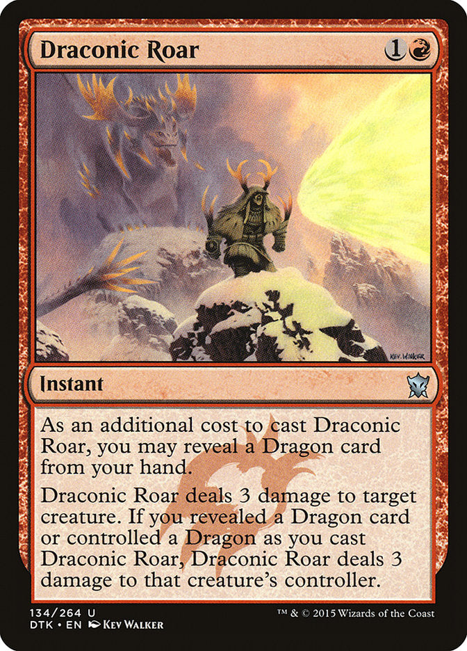 This Is An Image Of The Magic The Gathering Card Draconic Roar From The Set Jumpstart - Designed By Artist Kev Walker