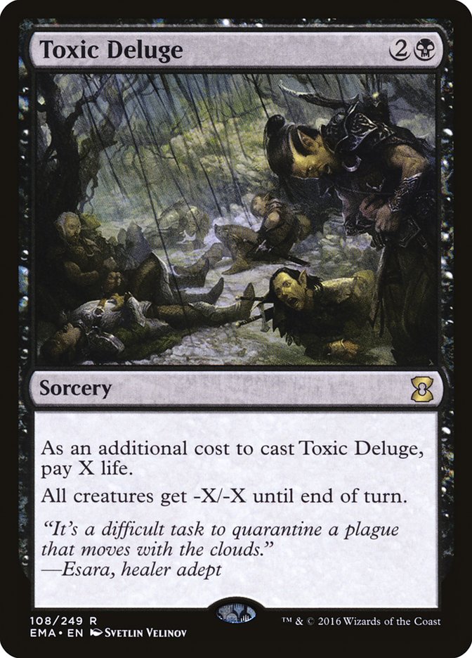 This Is An Image Of The Magic The Gathering Card Toxic Deluge From The Set Modern Horizons 3 - Designed By Artist Svetlin Velinov