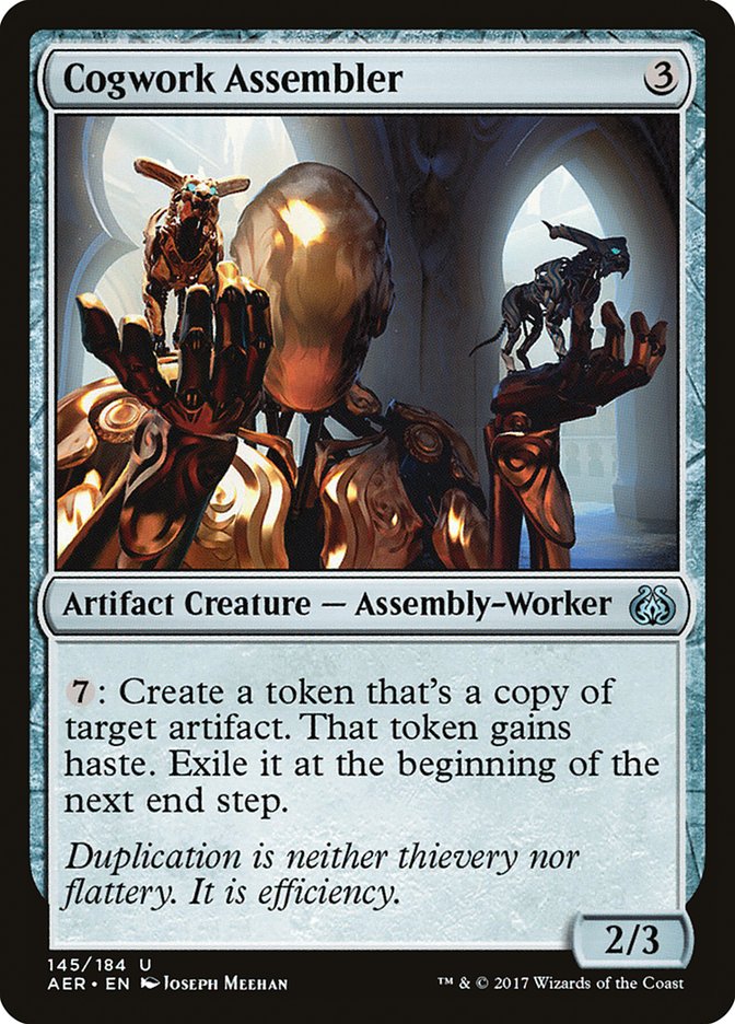 This Is An Image Of The Magic The Gathering Card Cogwork Assembler From The Set Double Masters - Designed By Artist Joseph Meehan