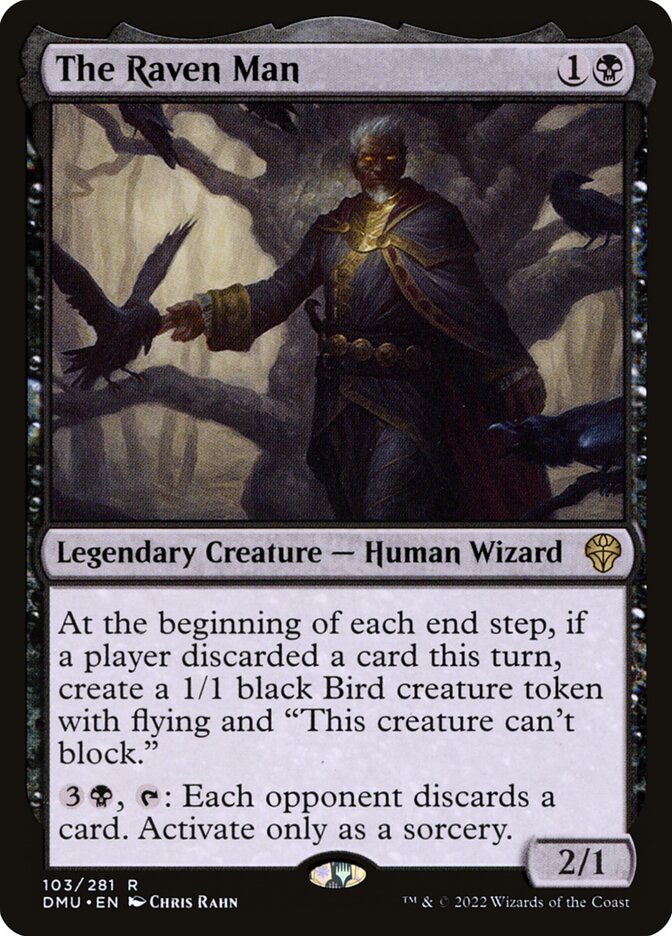 This Is An Image Of The Magic The Gathering Card The Raven Man From The Set Dominaria United - Designed By Artist Chris Rahn
