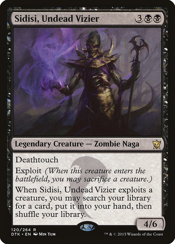 This Is An Image Of The Magic The Gathering Card Sidisi, Undead Vizier From The Set Dragons of Tarkir - Designed By Artist Min Yum