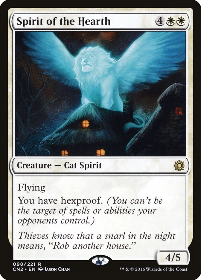 This Is An Image Of The Magic The Gathering Card Spirit of the Hearth From The Set Commander 2017 - Designed By Artist Jason Chan