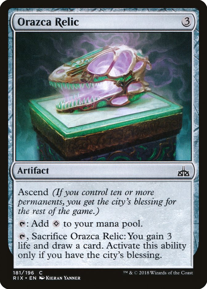 This Is An Image Of The Magic The Gathering Card Orazca Relic From The Set Forgotten Realms Commander - Designed By Artist Kieran Yanner