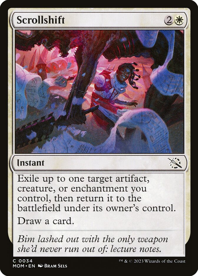 This Is An Image Of The Magic The Gathering Card Scrollshift From The Set March of the Machine - Designed By Artist Bram Sels