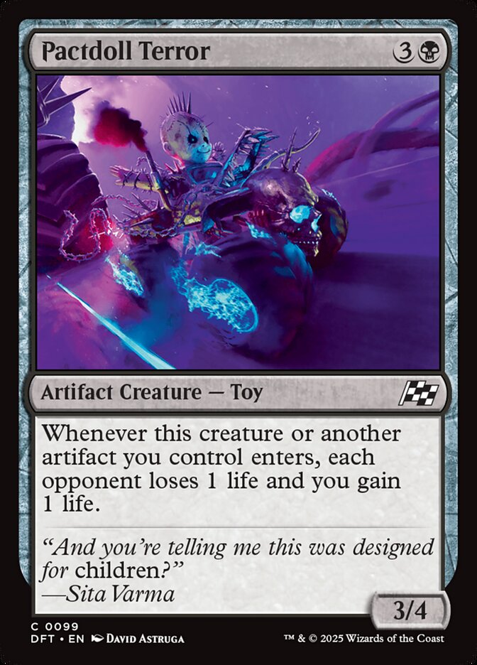 This Is An Image Of The Magic The Gathering Card Pactdoll Terror From The Set Aetherdrift - Designed By Artist David Astruga