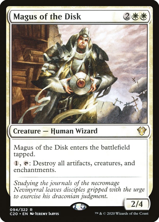 This Is An Image Of The Magic The Gathering Card Magus of the Disk From The Set Commander 2020 - Designed By Artist Jeremy Jarvis