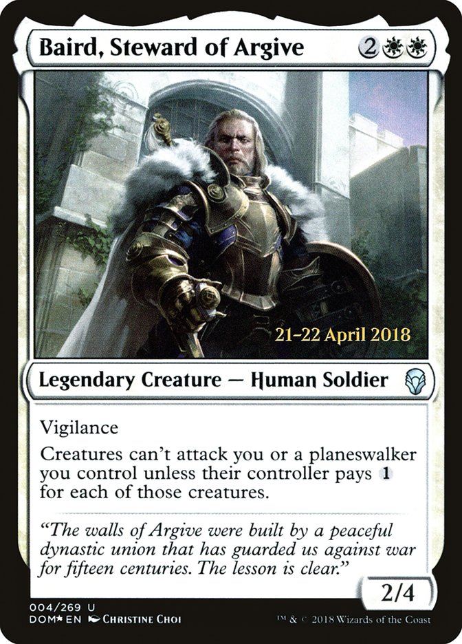 This Is An Image Of The Magic The Gathering Card Baird, Steward of Argive From The Set Commander Masters - Designed By Artist Christine Choi