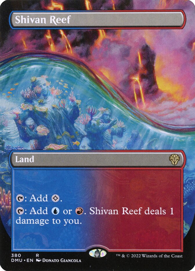 This Is An Image Of The Magic The Gathering Card Shivan Reef From The Set Tarkir: Dragonstorm Commander - Designed By Artist Andrew Mar