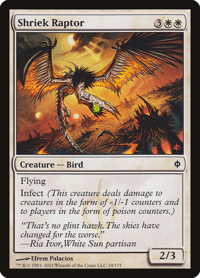 This Is An Image Of The Magic The Gathering Card Shriek Raptor From The Set New Phyrexia - Designed By Artist Efrem Palacios
