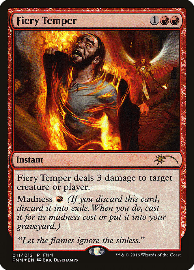 This Is An Image Of The Magic The Gathering Card Fiery Temper From The Set Innistrad Remastered - Designed By Artist Johannes Voss