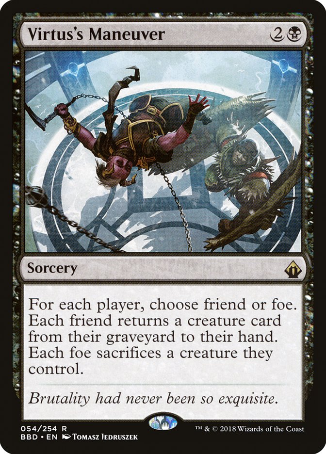 This Is An Image Of The Magic The Gathering Card Virtus's Maneuver From The Set Battlebond - Designed By Artist Tomasz Jedruszek