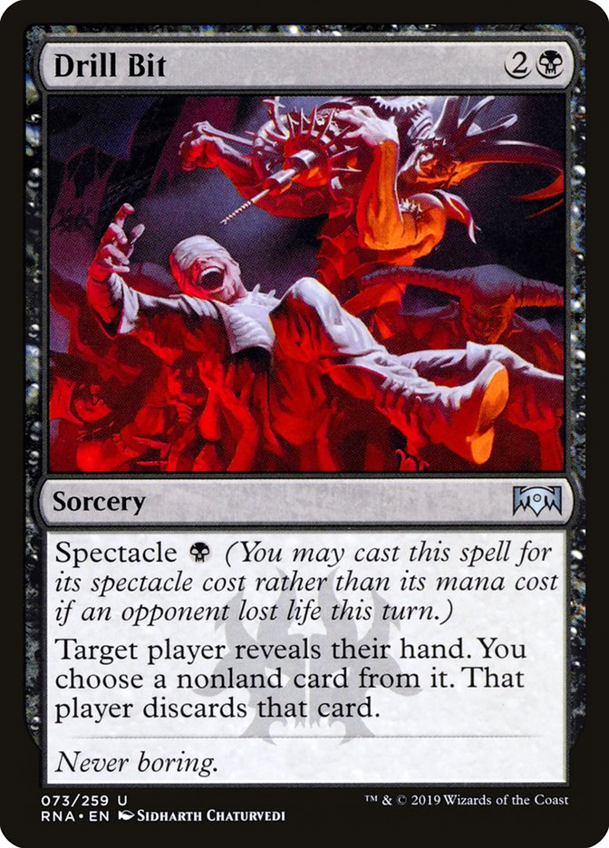 This Is An Image Of The Magic The Gathering Card Drill Bit From The Set Ravnica Allegiance - Designed By Artist Sidharth Chaturvedi