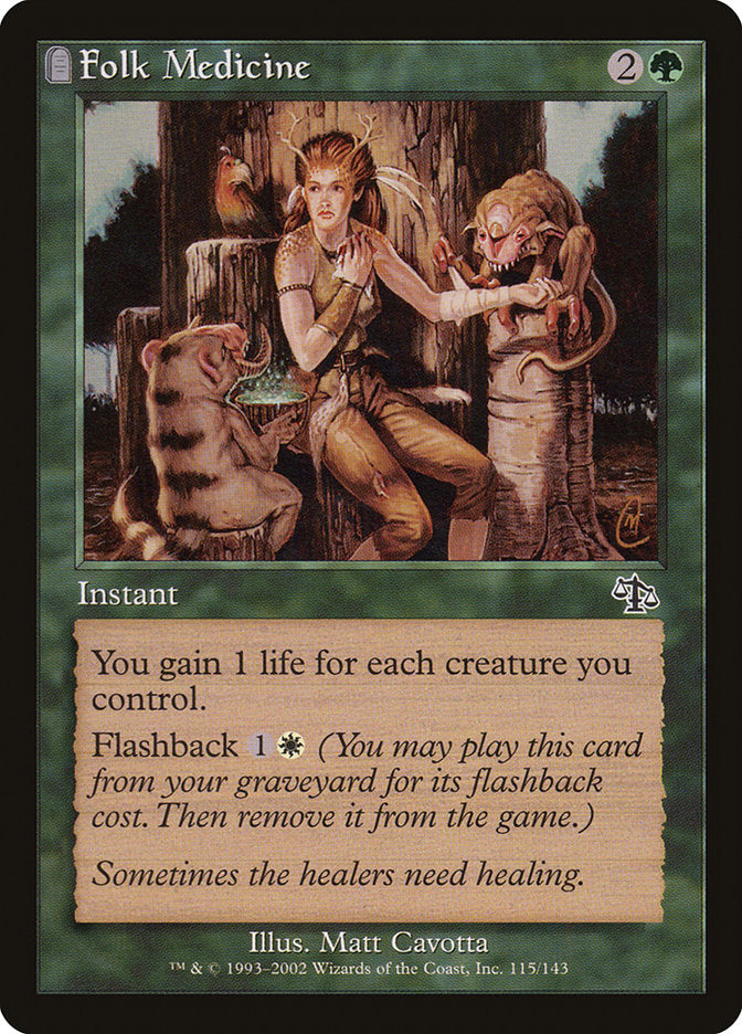 This Is An Image Of The Magic The Gathering Card Folk Medicine From The Set Judgment - Designed By Artist Matt Cavotta