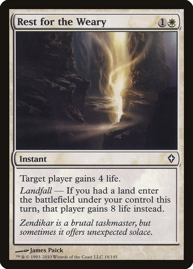 This Is An Image Of The Magic The Gathering Card Rest for the Weary From The Set Worldwake - Designed By Artist James Paick