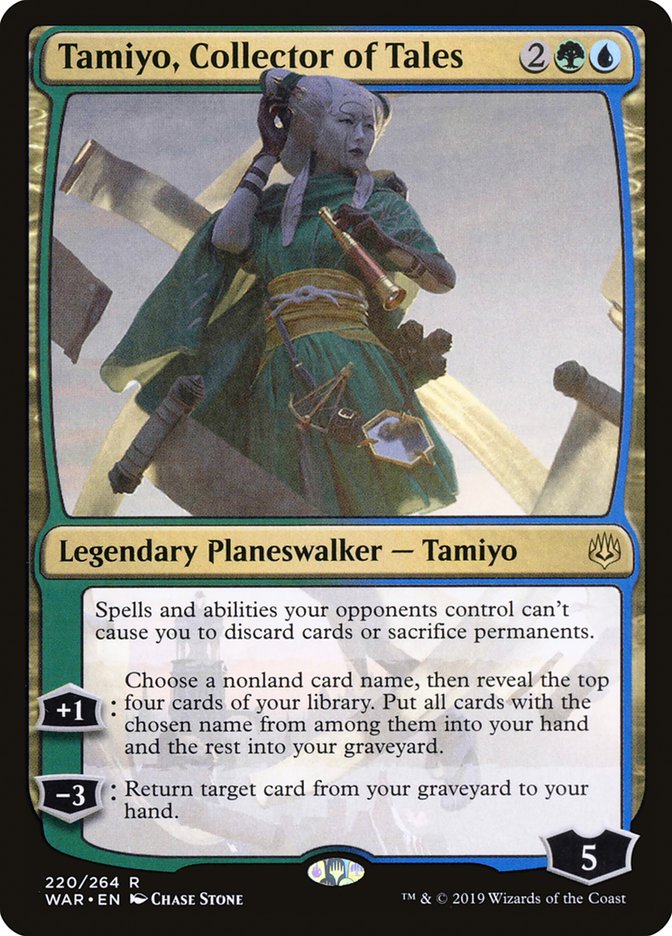 This Is An Image Of The Magic The Gathering Card Tamiyo, Collector of Tales From The Set War of the Spark - Designed By Artist Chase Stone