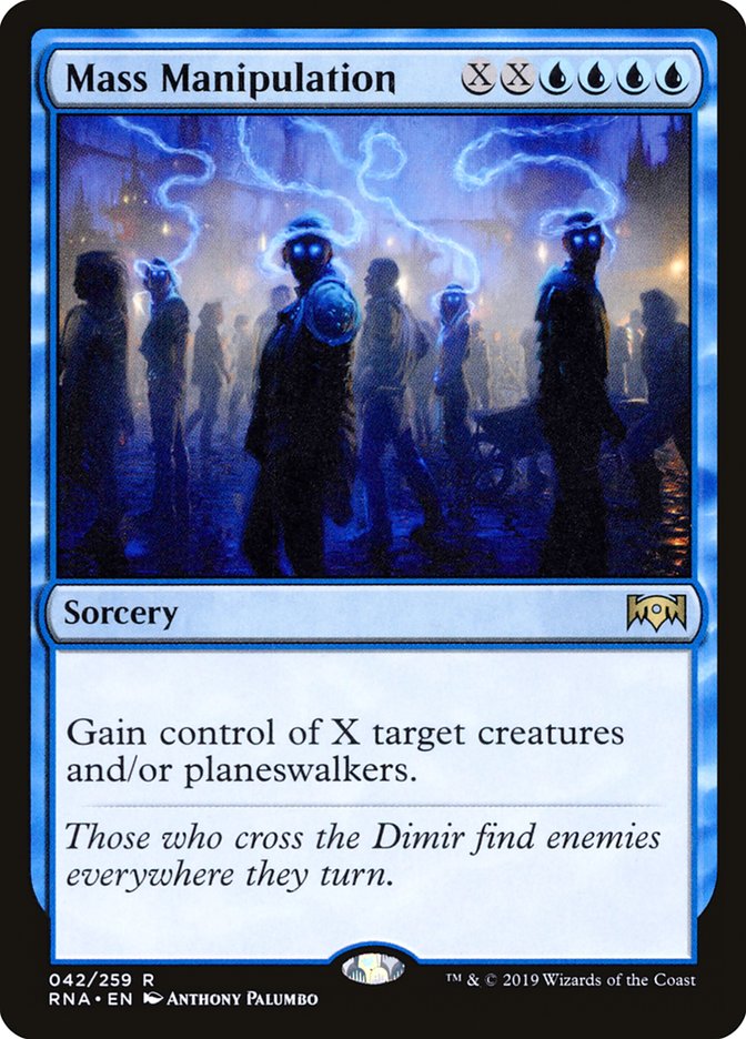This Is An Image Of The Magic The Gathering Card Mass Manipulation From The Set Ravnica Allegiance - Designed By Artist Anthony Palumbo