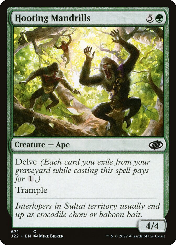 This Is An Image Of The Magic The Gathering Card Hooting Mandrills From The Set Ultimate Masters - Designed By Artist Mike Bierek