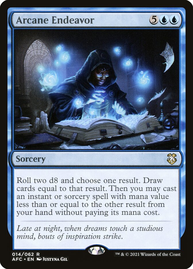 This Is An Image Of The Magic The Gathering Card Arcane Endeavor From The Set Forgotten Realms Commander - Designed By Artist Justyna Dura