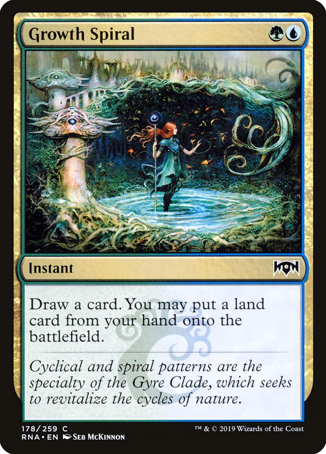 This Is An Image Of The Magic The Gathering Card Growth Spiral From The Set Duskmourn: House of Horror Commander - Designed By Artist Nicholas Gregory