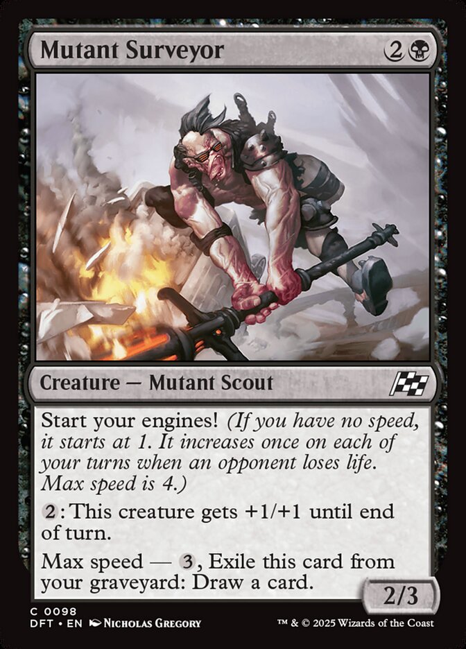 This Is An Image Of The Magic The Gathering Card Mutant Surveyor From The Set Aetherdrift - Designed By Artist Nicholas Gregory