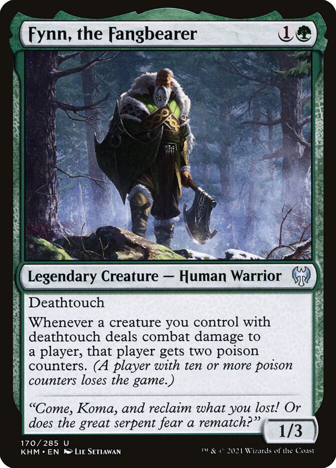 This Is An Image Of The Magic The Gathering Card Fynn, the Fangbearer From The Set Foundations - Designed By Artist Lie Setiawan