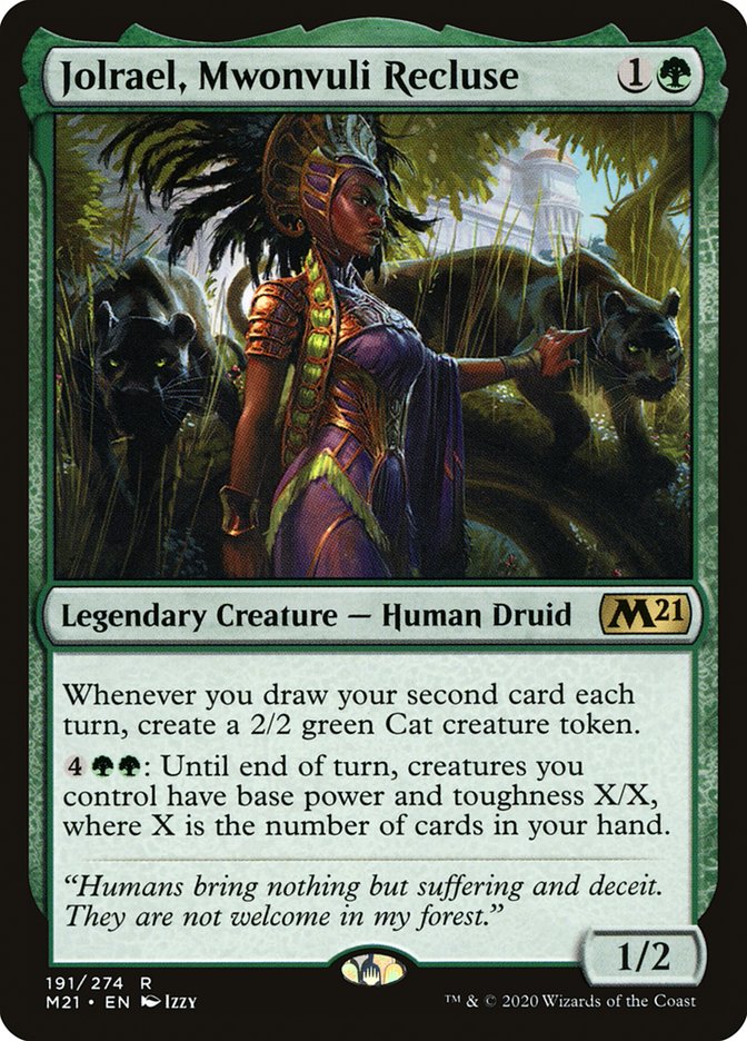 This Is An Image Of The Magic The Gathering Card Jolrael, Mwonvuli Recluse From The Set Murders at Karlov Manor Commander - Designed By Artist Izzy