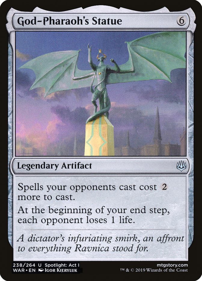 This Is An Image Of The Magic The Gathering Card God-Pharaoh's Statue From The Set War of the Spark - Designed By Artist Igor Kieryluk