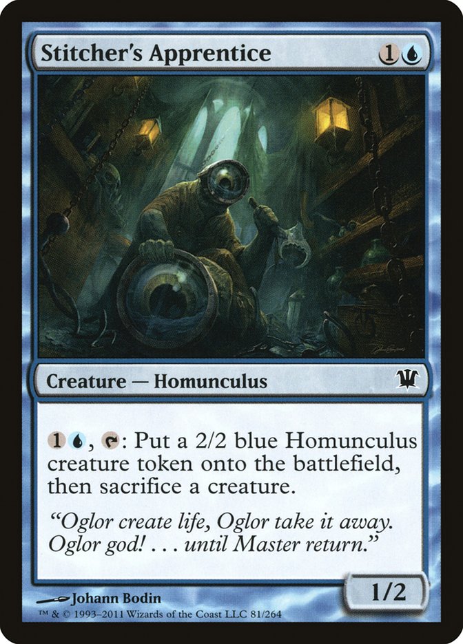 This Is An Image Of The Magic The Gathering Card Stitcher's Apprentice From The Set Ultimate Masters - Designed By Artist Johann Bodin