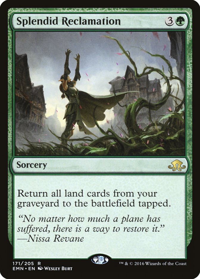 This Is An Image Of The Magic The Gathering Card Splendid Reclamation From The Set Innistrad: Crimson Vow - Designed By Artist Uriah Voth