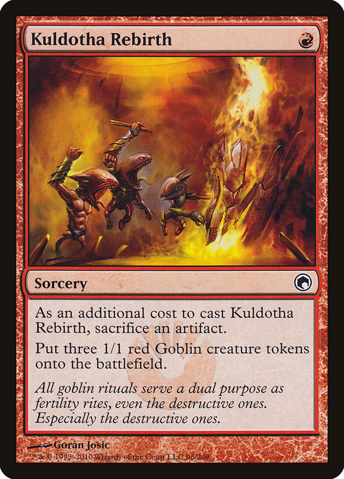 This Is An Image Of The Magic The Gathering Card Kuldotha Rebirth From The Set Scars of Mirrodin - Designed By Artist Goran Josic