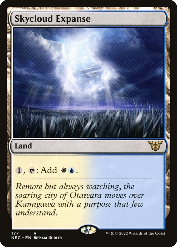 This Is An Image Of The Magic The Gathering Card Skycloud Expanse From The Set Tarkir: Dragonstorm Commander - Designed By Artist Rob Alexander