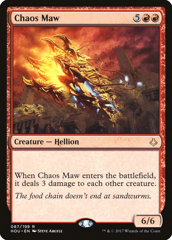 This Is An Image Of The Magic The Gathering Card Chaos Maw From The Set Hour of Devastation - Designed By Artist Steve Argyle