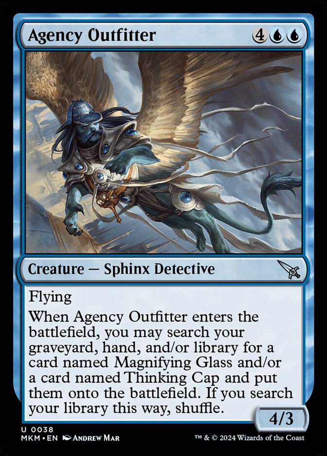 This Is An Image Of The Magic The Gathering Card Agency Outfitter From The Set Murders at Karlov Manor - Designed By Artist Andrew Mar