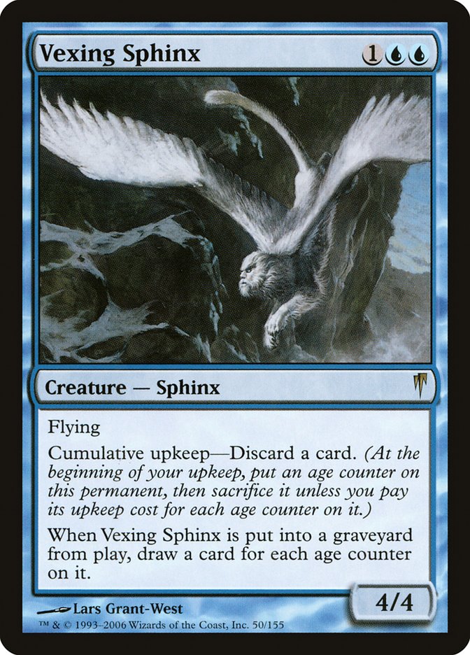 This Is An Image Of The Magic The Gathering Card Vexing Sphinx From The Set Dominaria Remastered - Designed By Artist Lars Grant-West