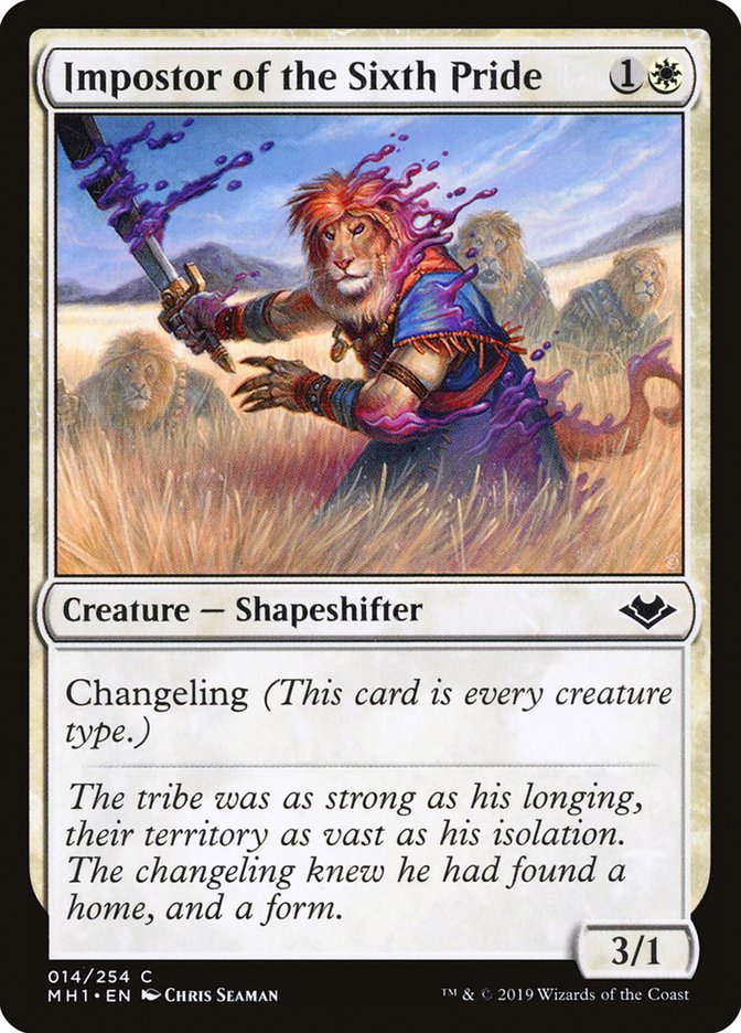 This Is An Image Of The Magic The Gathering Card Impostor of the Sixth Pride From The Set Modern Horizons - Designed By Artist Chris Seaman