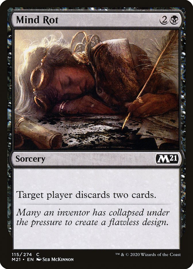 This Is An Image Of The Magic The Gathering Card Mind Rot From The Set Core Set 2021 - Designed By Artist Seb McKinnon