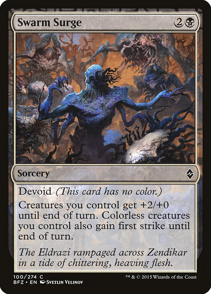 This Is An Image Of The Magic The Gathering Card Swarm Surge From The Set Battle for Zendikar - Designed By Artist Svetlin Velinov