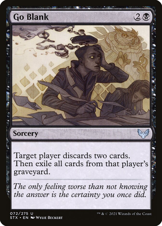 This Is An Image Of The Magic The Gathering Card Go Blank From The Set Strixhaven: School of Mages - Designed By Artist Wylie Beckert