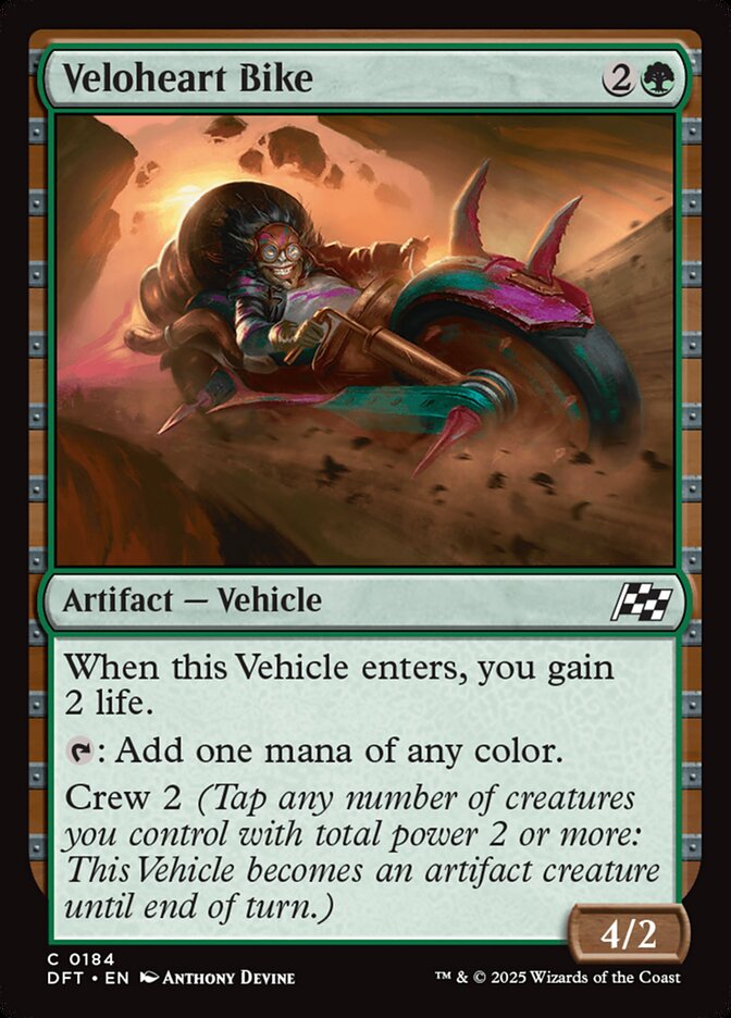 This Is An Image Of The Magic The Gathering Card Veloheart Bike From The Set Aetherdrift - Designed By Artist Anthony Devine