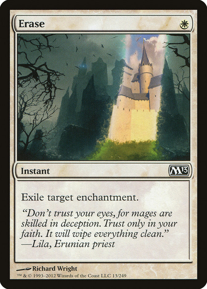 This Is An Image Of The Magic The Gathering Card Erase From The Set Khans of Tarkir - Designed By Artist Zack Stella
