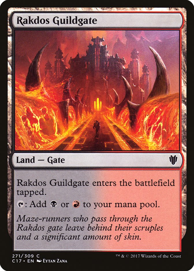 This Is An Image Of The Magic The Gathering Card Rakdos Guildgate From The Set Foundations - Designed By Artist Jonas De Ro