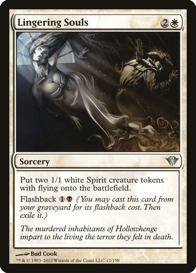 This Is An Image Of The Magic The Gathering Card Lingering Souls From The Set Tarkir: Dragonstorm Commander - Designed By Artist John Stanko