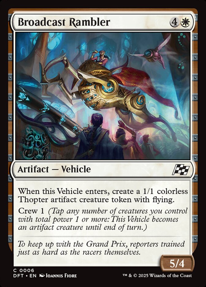 This Is An Image Of The Magic The Gathering Card Broadcast Rambler From The Set Aetherdrift - Designed By Artist Ioannis Fiore